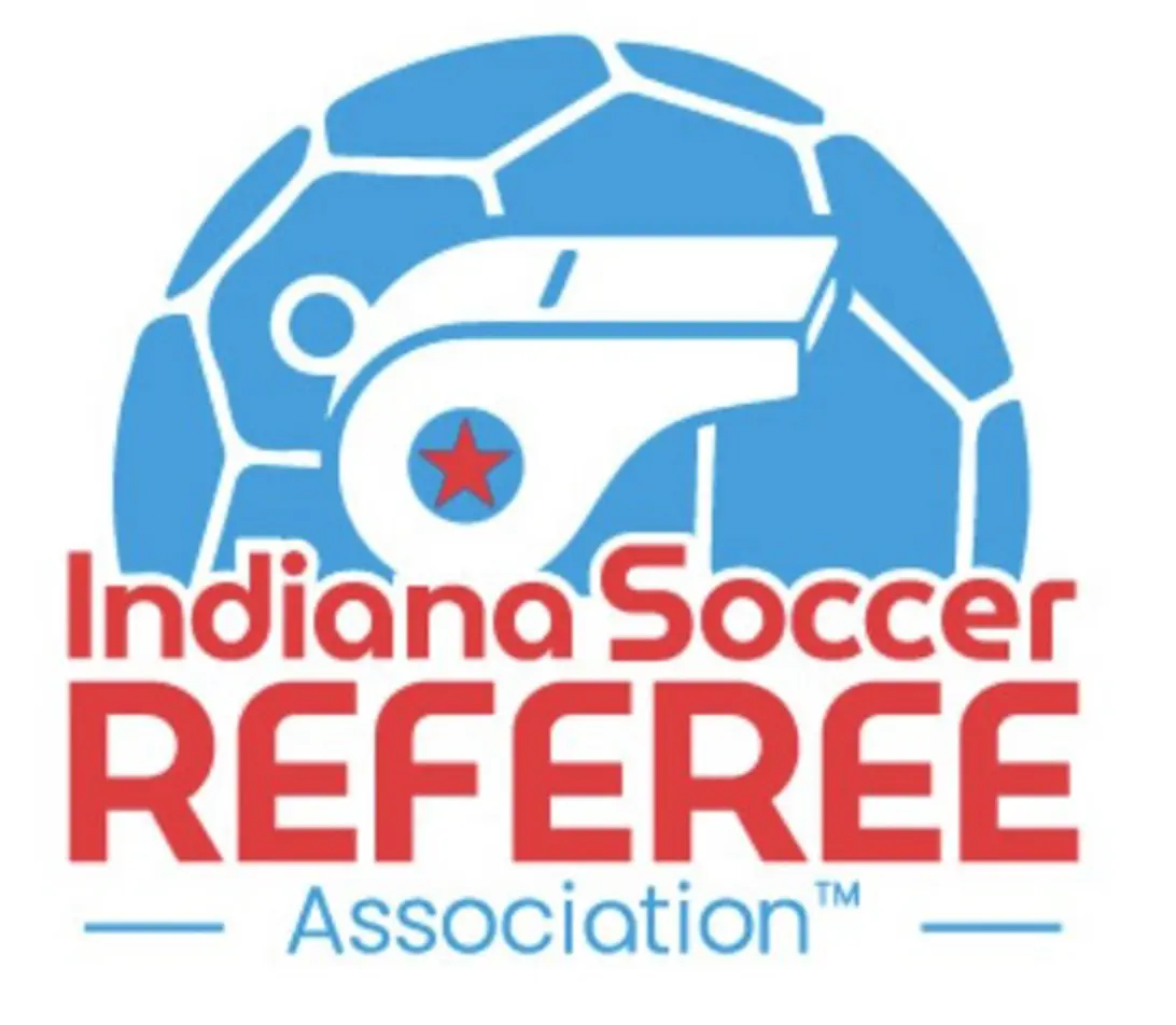 A logo for the indiana soccer referee association.