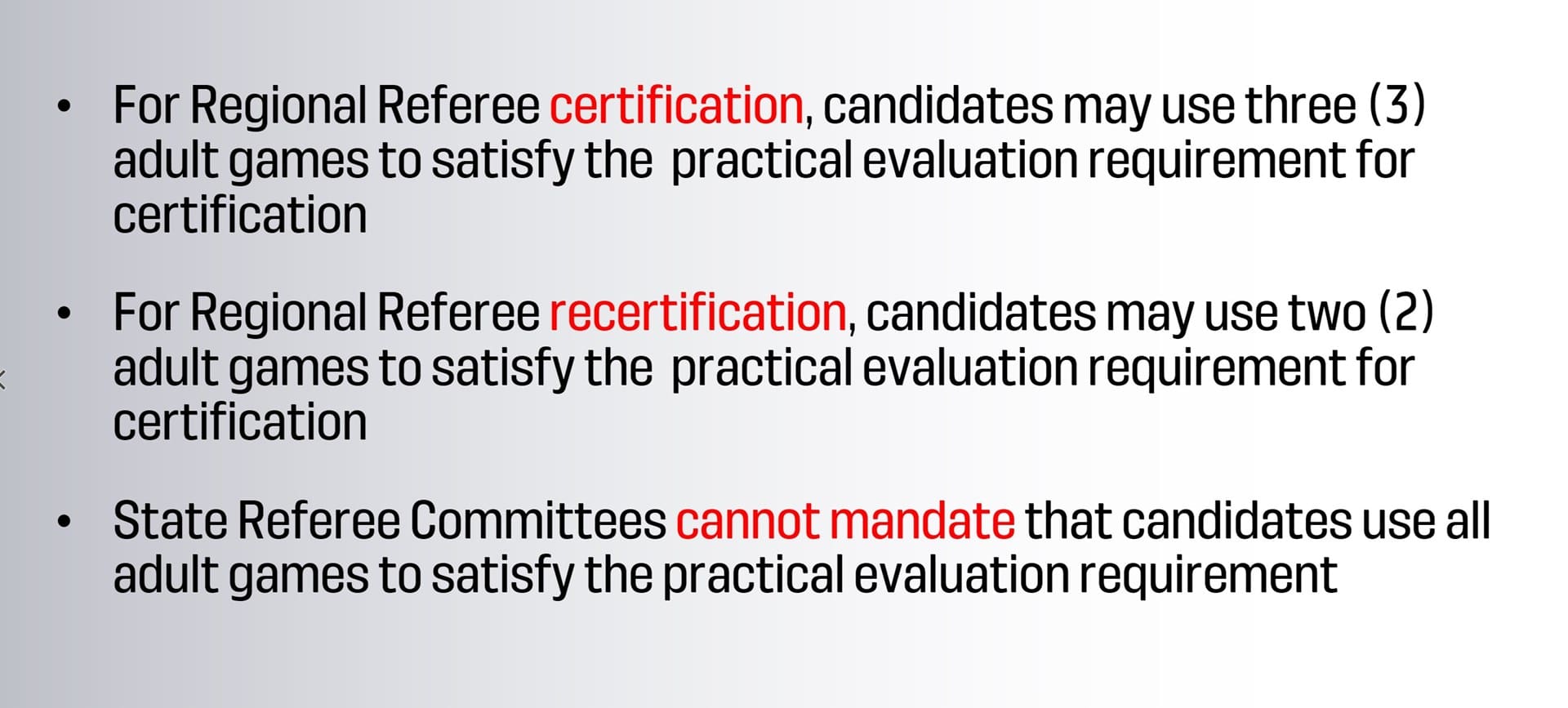 Three different types of certification and the two are not.